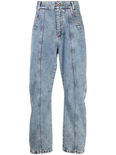 Shop Opening Ceremony Seam-detailing Acid Wash Jeans In Blue