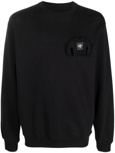 Shop Opening Ceremony Sweatshirt-motif Crewneck Sweatshirt In Black