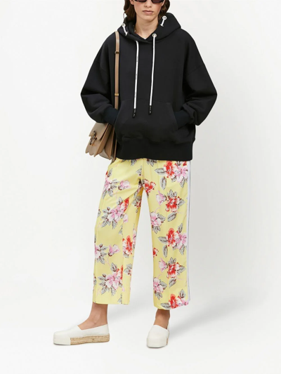Palm Angels Cord Drawstring Hoodie In Black