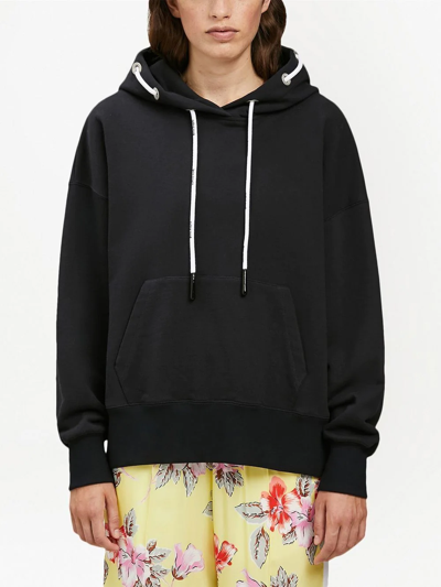 Shop Palm Angels Cord Drawstring Hoodie In Black