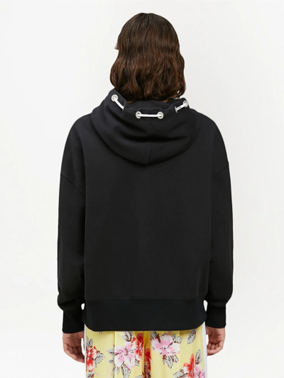 Palm Angels Cord Drawstring Hoodie In Black