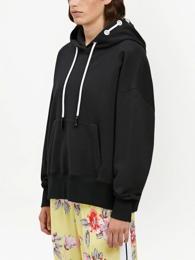 Palm Angels Cord Drawstring Hoodie In Black