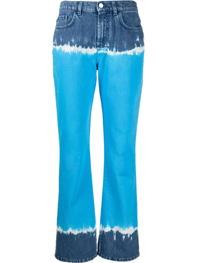 Shop Alberta Ferretti Tie-dye Flared Jeans In Blau
