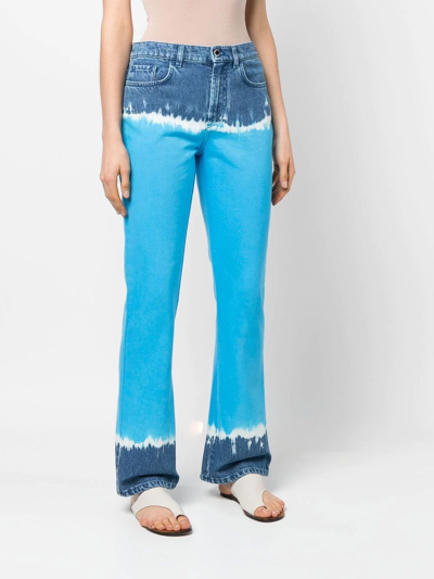 Shop Alberta Ferretti Tie-dye Flared Jeans In Blau