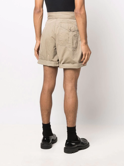 Maison Margiela High-rise Cargo Shorts In Brown