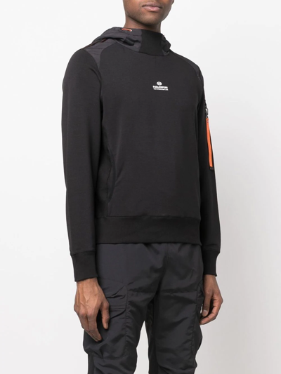 Parajumpers Electra Logo-print Fleece Hoodie In Black