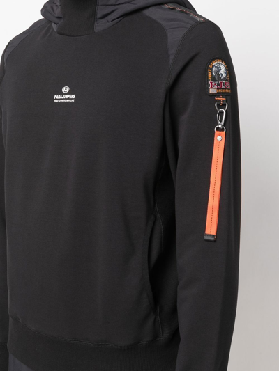 Parajumpers Electra Logo-print Fleece Hoodie In Black