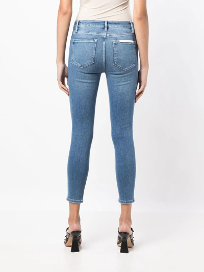 Shop Frame Le One Skinny Cropped Jeans In Blau
