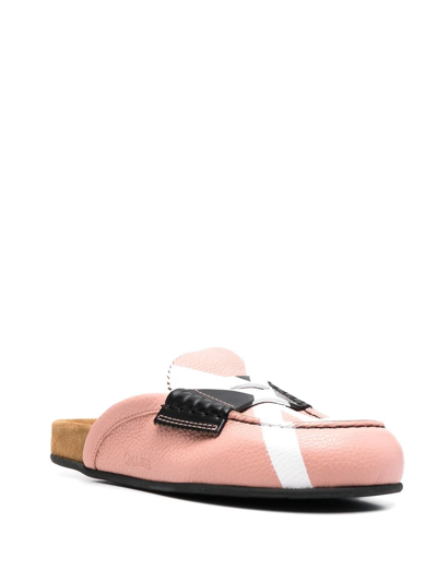 Shop College Flat Leather Mules In Rosa