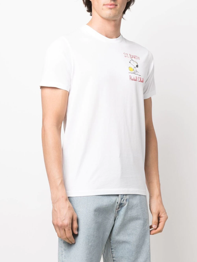 Shop Mc2 Saint Barth X Peanuts™ Snoopy Padel Club T-shirt In White