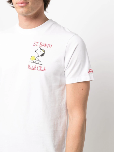 Shop Mc2 Saint Barth X Peanuts™ Snoopy Padel Club T-shirt In White