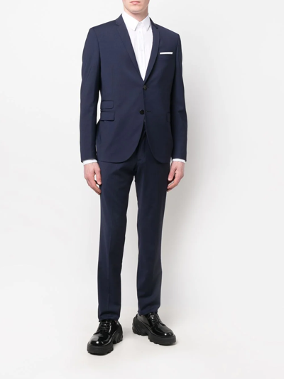 Shop Neil Barrett Single-breasted Two-piece Suit In Blau