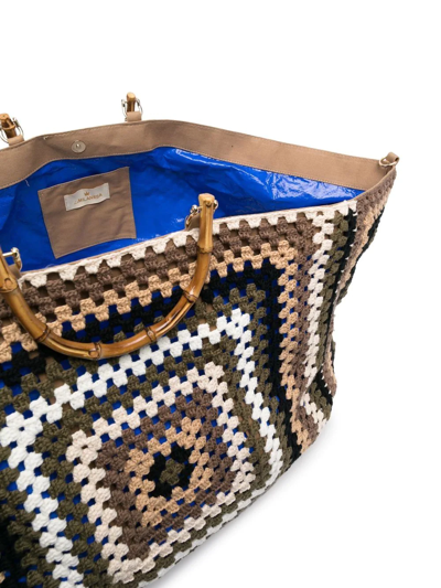 Shop La Milanesa Crochet Tote Bag In Braun