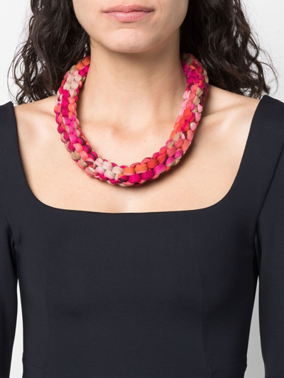 Shop Gianluca Capannolo Chunky Interwoven Necklace In Rosa