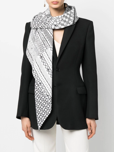 Gabriele Pasini Silk Printed Foulard In Weiss