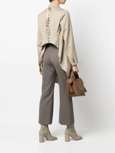 Comme Des Garçons Double-breasted High-low Coat In Nude