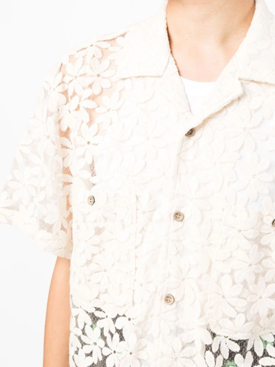 Shop Andersson Bell Embroidered-flower Detail Shirt In Weiss