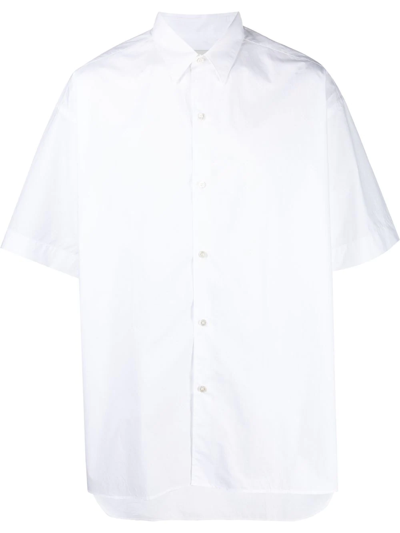 Shop Studio Nicholson Cotton Short-sleeve Shirt In Weiss