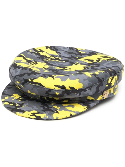 Shop Manokhi Camouflage Print Cap In Grau