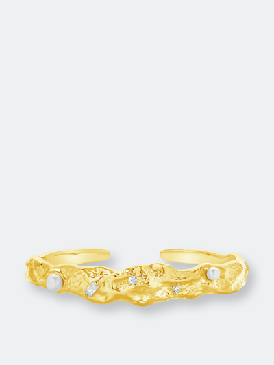 Shop Sterling Forever Caspara Cuff Bracelet In Gold