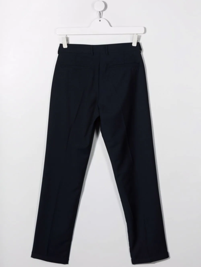 Shop Fay Teen Straight-leg Trousers In Blue