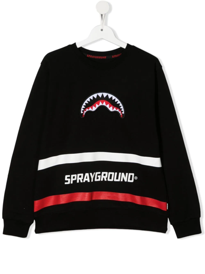 Shop Sprayground Kid Teen Shark Logo-patch Sweatshirt In Black