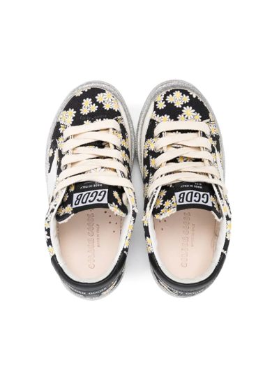 Shop Golden Goose Teen May Daisy-print Sneakers In Black