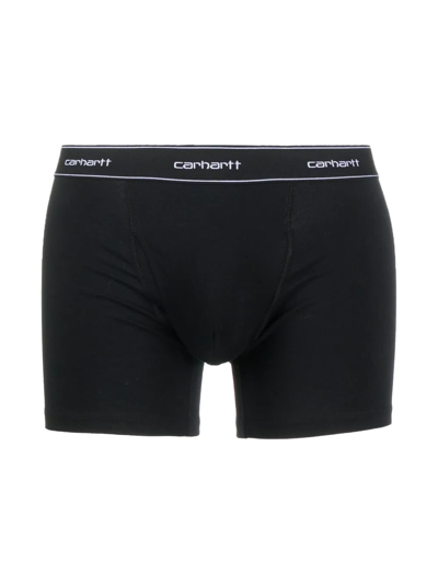 Shop Carhartt Two-pack Logo-print Waistband Boxers In Black