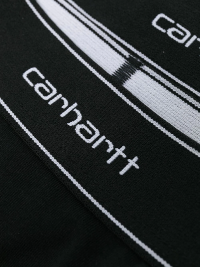 Shop Carhartt Two-pack Logo-print Waistband Boxers In Black