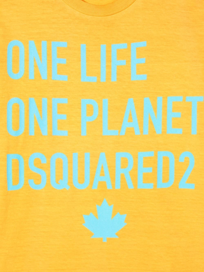 Dsquared2 One Life One Planet T-shirt In Yellow