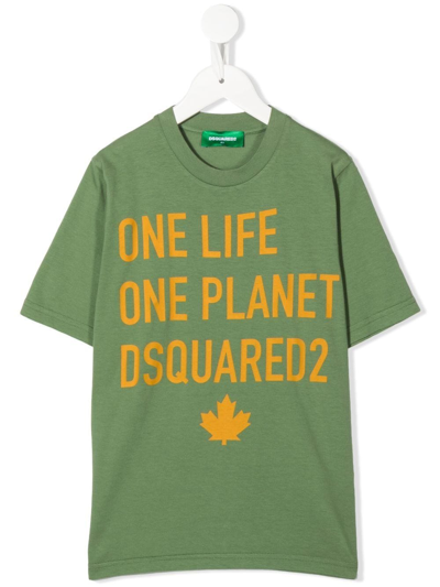 Shop Dsquared2 One Life One Planet T-sshirt In Green