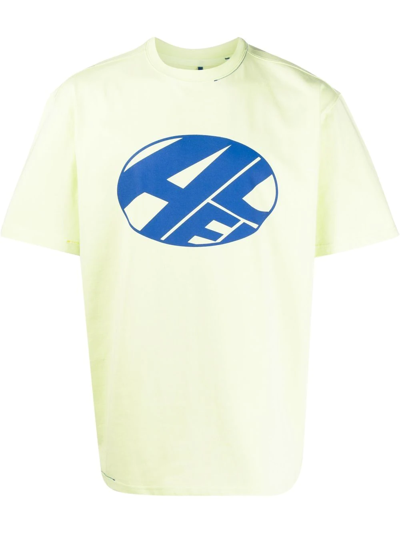 Shop Ader Error Logo Crew-neck T-shirt In Yellow