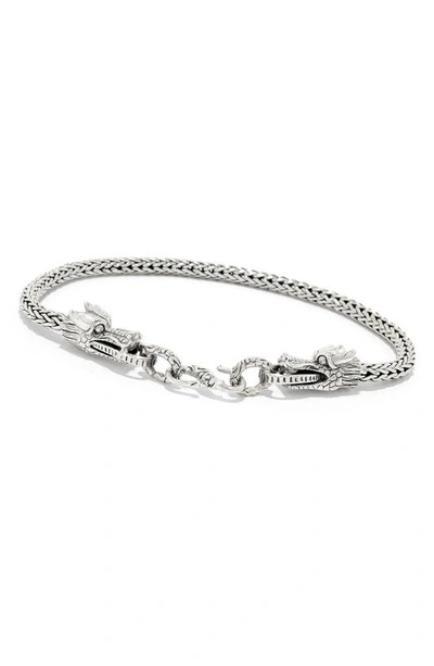 Samuel B. Sterling Silver Double Dragon Head Bracelet In Silver