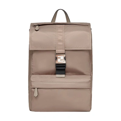 Shop Fendi Ness Backpack Medium In Beige