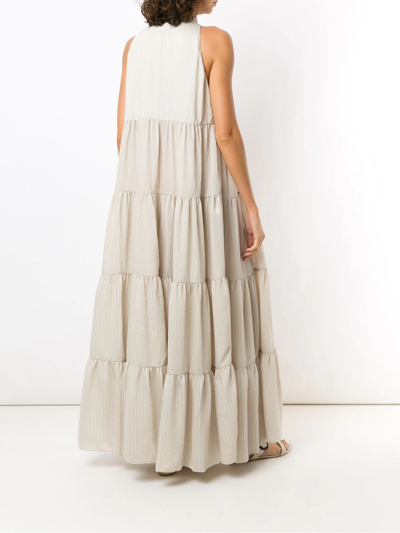 Shop Adriana Degreas Oversized Long Dress In Grey