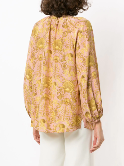 Shop Adriana Degreas Print Silk Blouse In Neutrals