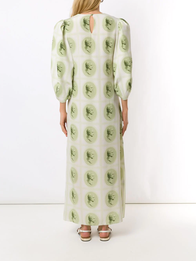 Shop Adriana Degreas Printed Maxi Dress In Green