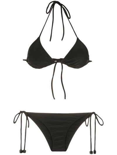 Shop Adriana Degreas Halterneck Two-piece Bikini In Black