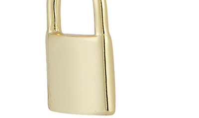 Glaze Jewelry Chain Lock Linear Earrings In Yellow Gold