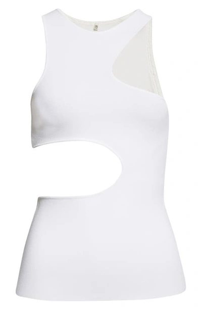 Shop Stella Mccartney Compact Knit Cutout Tank In 9001 White
