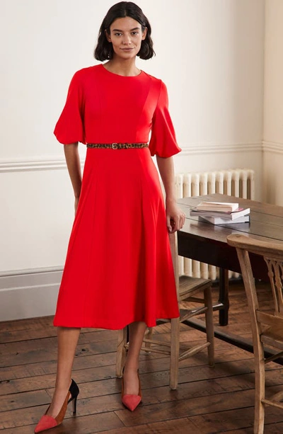 Shop Boden Fit & Flare Midi Dress In Red