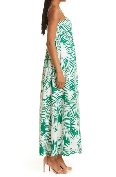 Shop Milly Palm Print Cotton Blend Sundress In Leaf Multi