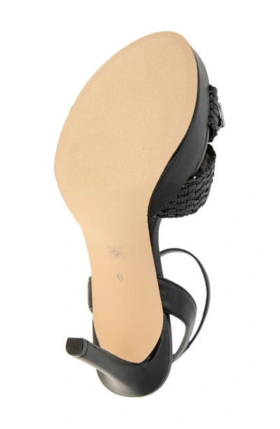 Shop Bcbgeneration Niada Ankle Strap Platform Sandal In Black Woven