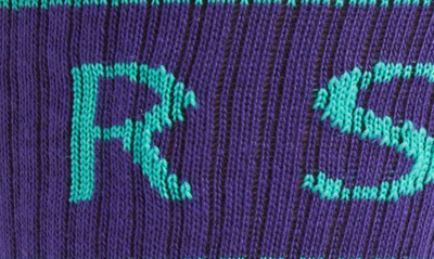 Shop Versace First Line '90s Logo Crew Socks In Iris/ Turquoise
