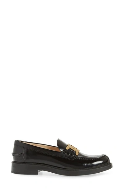 Tod's Gomma Basso Loafer In Nero
