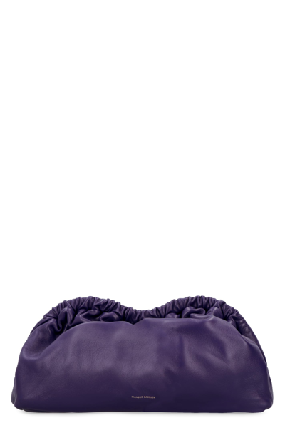 Shop Mansur Gavriel Cloud Leather Clutch In Purple