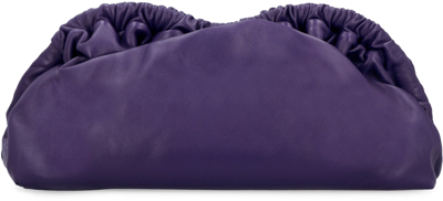 Shop Mansur Gavriel Cloud Leather Clutch In Purple