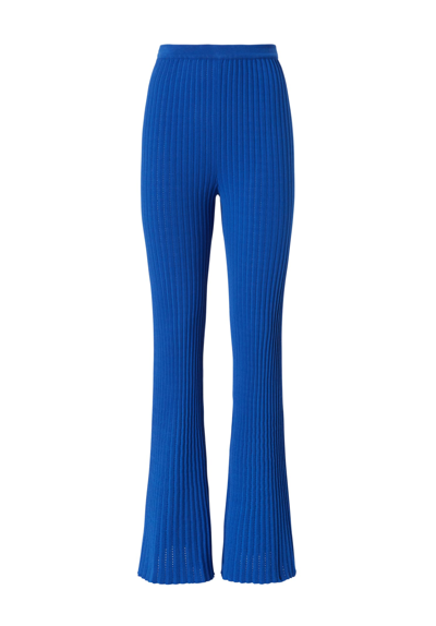 Shop Genny Pleated Knitted Trousers In Blu A.c.