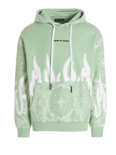Shop Vision Of Super Fiamme Sweatshirt In Green