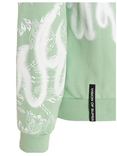 Shop Vision Of Super Fiamme Sweatshirt In Green